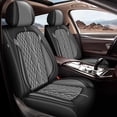 thumbnail image 1 of LAONNVIR Full Set Car Seat Covers Fit for Honda Passport 2019-2021 Faux Leather Seat Cover 2 Rows 5 Seats Waterproof Seat Cushion Protector Grey,Full Set(5 Seat), 1 of 8