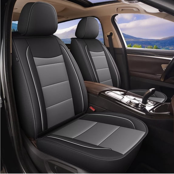 LAONNVIR Full Set Car Seat Covers Fit for Kia Optima 2002-2020 Faux Leather Seat Cover 2 Rows 5 Seats Waterproof Seat Cushion Protector(Grey,5 Seats)