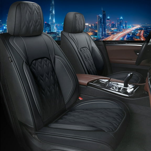 LAONNVIR Full Set Car Seat Covers,Luxury Leather Car Seat Protectors,Automotive Interior Cushions Custom Fit for Nissan Murano 2011-2025,Black