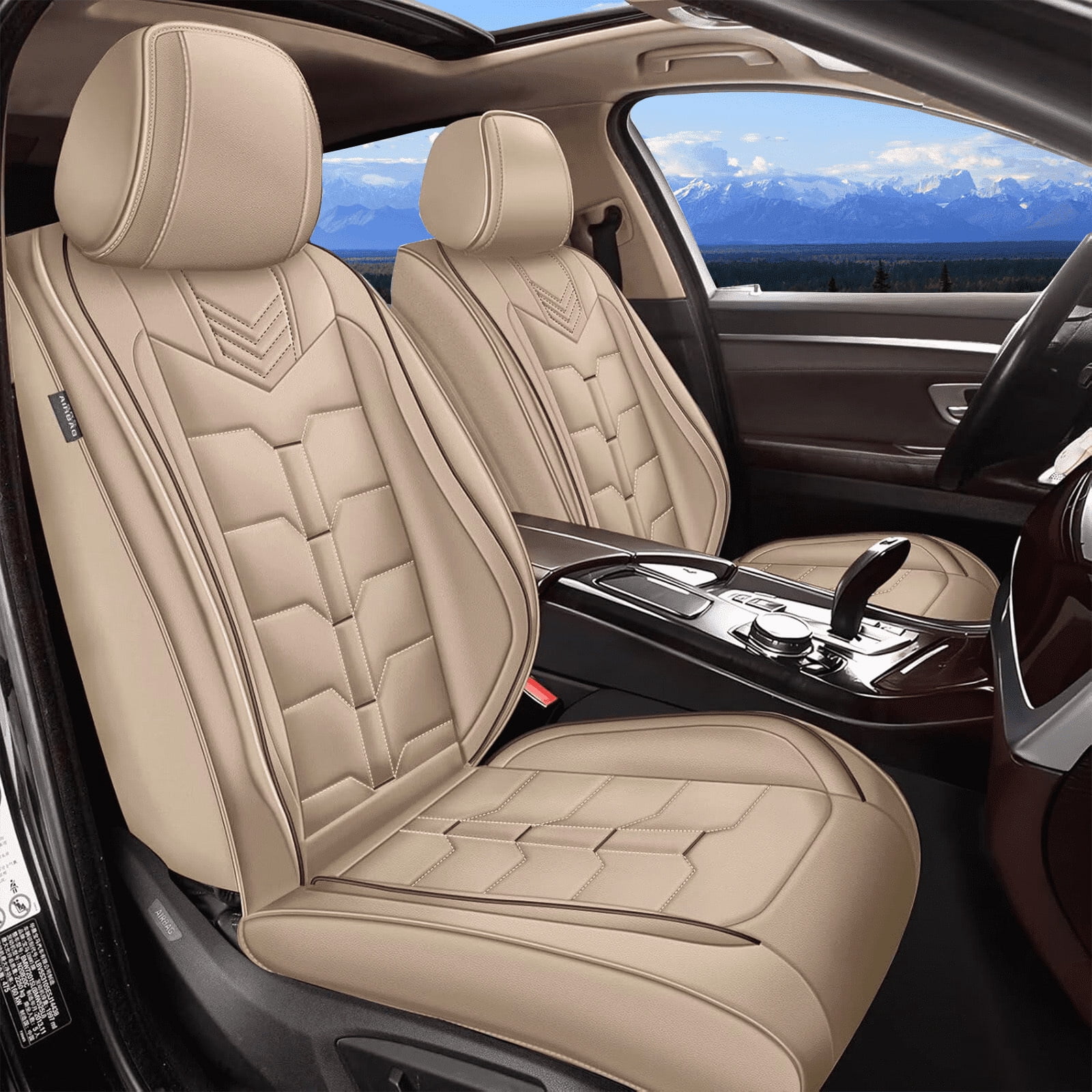 LAONNVIR Full Set Seat Covers Fit for Honda CRV 2023-2025 5 Seat Auto Interior Accessories,Leather Waterproof Car Seat Cushions Vehical Cover(Beige,5Seats)