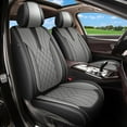 thumbnail image 1 of LAONNVIR Seat Covers Fit for Honda Fit 2007-2020 Waterproof Leather Automotive Seat Cover Car Seat Cushion Protector Black&Grey,Front Set(2 Seats), 1 of 8