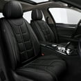 thumbnail image 1 of LAONNVIR Waterproof Leather Car Seat Covers Full Set Luxury Universal Fit Honda Accord HRV CRV Ridgeline Insight Pilot Fit Passport Crosstour Clarity(Black,Full Set), 1 of 6