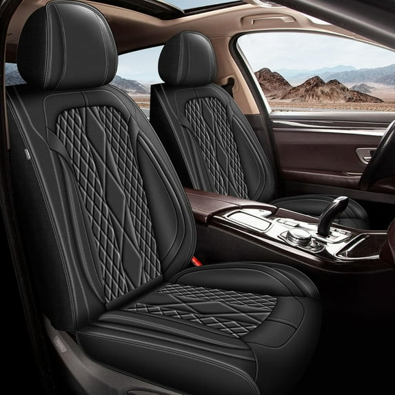 LAONNVIR Seat Covers for Cars Fit for Dodge Charger 2007-2024 Faux Leather Car Seat Covers Waterproof Anti-Slip Automotive Seat Cushion Black,Full Set(5 Seat)