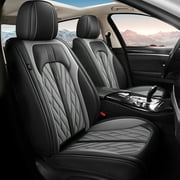 LAONNVIR Car Front Seat Covers Fit for Honda Insight 2010-2025 Seat Covers Faux Leather Breathable Waterproof Automotive Seat Covers Protector Black&Grey,Front Seat