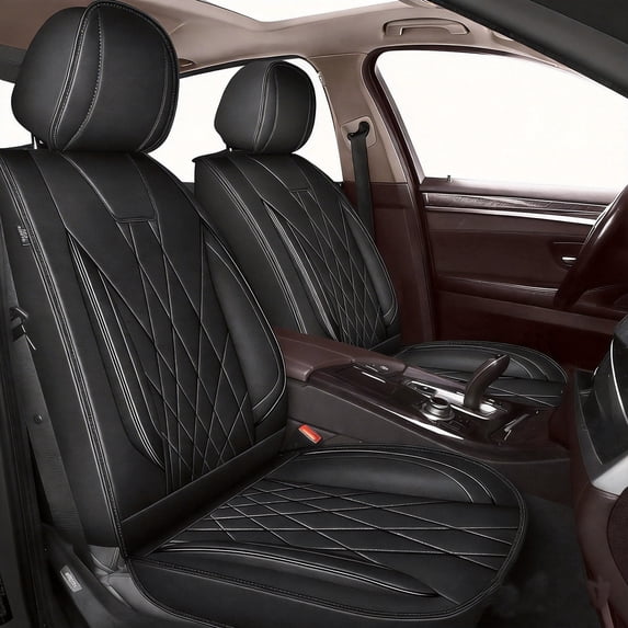 HQBQBUG Car Seat Covers for Jeep Liberty 2002-2012 Full Set Leather Seat Cushion Airbag Compatible Automative Seat Cover Protector Black,Full Set(5Seat)