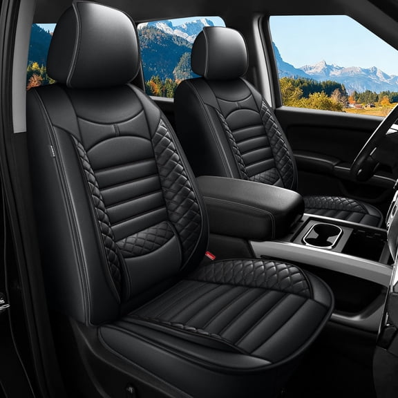 LAONNVIR Seat Covers Custom Fit for Toyota Tundra 2014-2021 5-Seats Crewmax Double Cab Waterproof PU Leather Truck Seat Covers Protectors