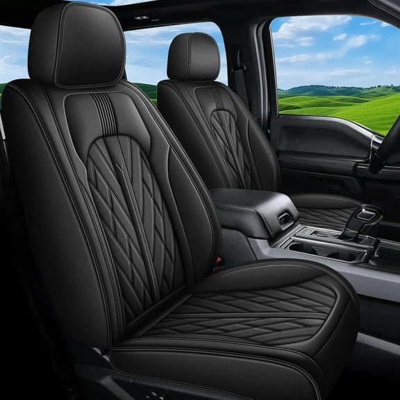 LAONNVIR Seat Covers Fit for 2019-2024 Chevrolet Chevy Silverado GMC Sierra 1500 2500HD 3500HD Trail Boss Z71 Crew Double Extended Cab Custom Truck Seat Covers Leather Full Set