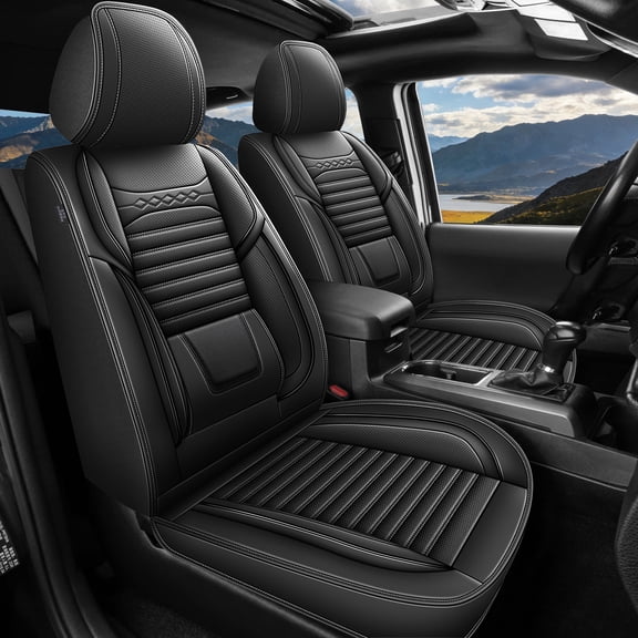 LAONNVIR Seat Covers Fit for Truck Chevy Silverado/GMC Sierra Pickup1500 2500HD 3500HD Trail Boss Z71 2007-2025 Crew Double Extended Cab Waterproof Leather Protectors