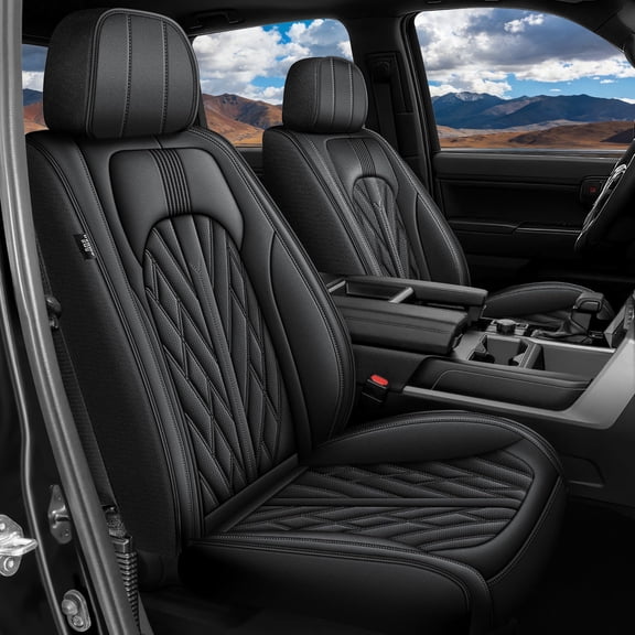 LAONNVIR Seat Covers Full Set Fit for Toyota Tacoma 2005-2023 Car Seat Covers Double Crew Cab 5-Seats Faux Leather Seat Covers Truck Pickup