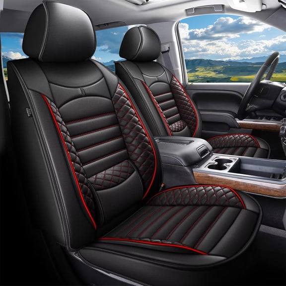 LAONNVIR Seat Covers Full Set Fit for Toyota Tacoma 2016-2023 Truck Double Crew Cab Custom PU Leather Truck Seat Covers