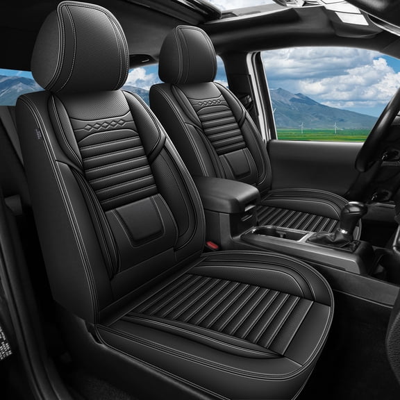LAONNVIR Seat Covers Full Set Fit for Toyota Tacoma 2016-2023 Truck Double Crew Cab Semi-Custom Car Seat Covers