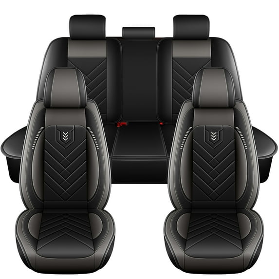 LAONNVIR Seat Covers for Cars Fit for Chevrolet Chevy Cruze 2011-2019:5 Seats Waterproof Leather Automotive Seat Protectors Grey,Full Set(5 Seat)