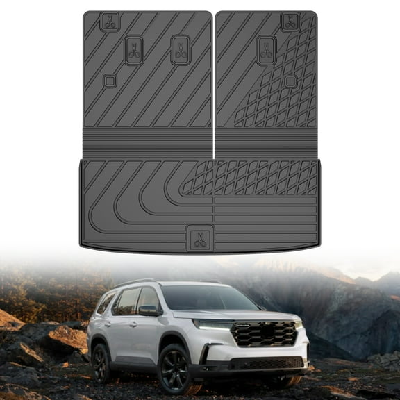 LAONNVIR Trunk Mat with Backrest Mat Fit for Honda Pilot 2023-2025 All Weather TPE Pilot Accessories