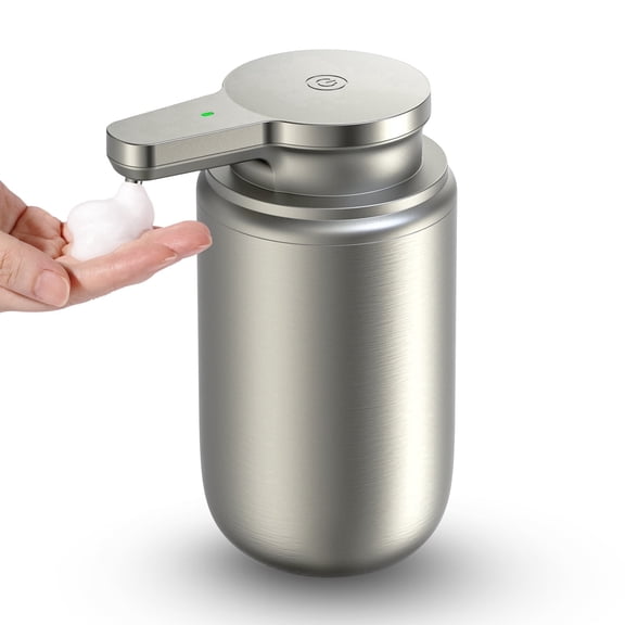LAOPAO Automatic Soap Dispenser Touchless, Stainless Steel Rechargeable Foaming Soap Dispenser for Kitchen & Bathroom, Hands-Free Automatic Foaming Soap Dispenser, Xmas Gift, 10oz