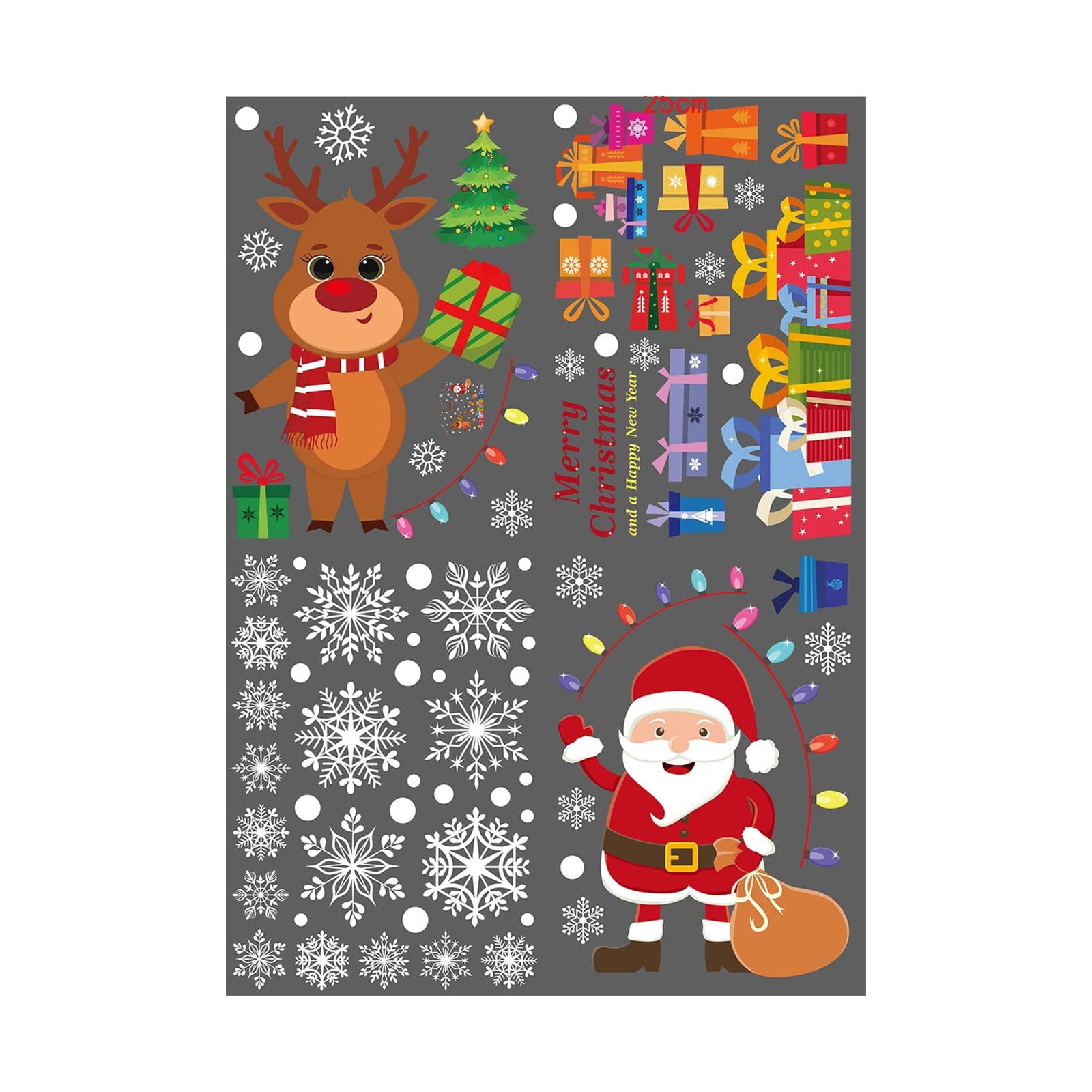 LAOSR Christmas Wall Decals Christmas Window Clings Large Merry ...