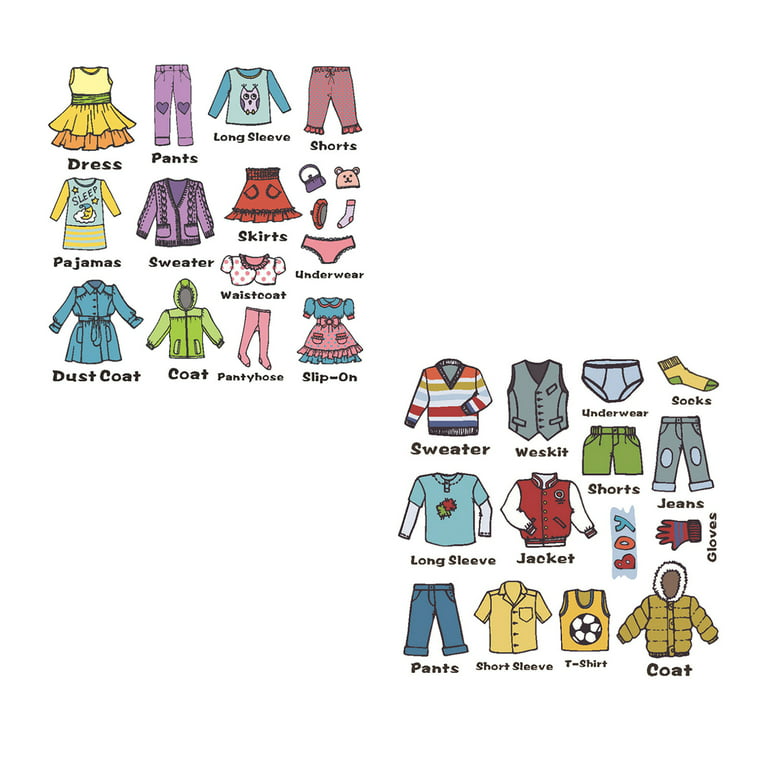 LAOSR Clothes Reflective Box Classification Underwear Sticker Label Boy  Storage Little Boy Stickers Reusable Stickers For Girls