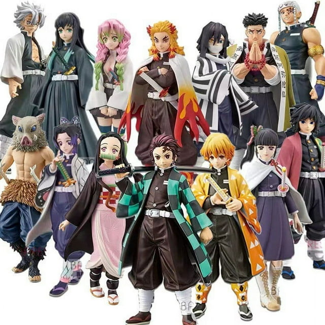 LAOSR Demon Slayer Action Figure Ghost Slayer'S Rice Ball Sushi Series Hand-Made Charcoal Jilang Shanyi Butterfly Forbearance You Ornament Model Agatsuma Zenitsu Tomioka Giyuu Birthday Gifts