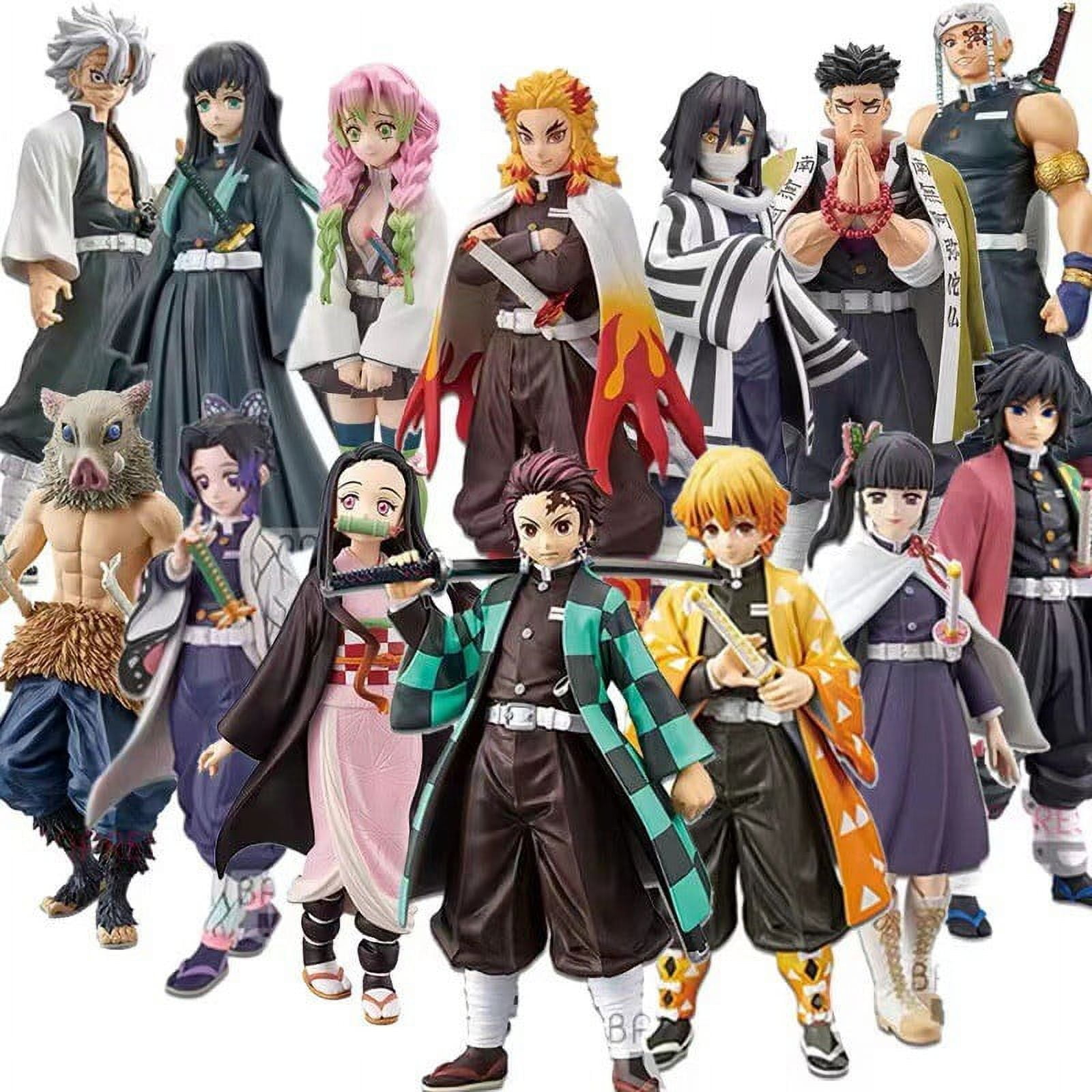 LAOSR Demon Slayer Action Figure Ghost Slayer'S Rice Ball Sushi Series Hand-Made Charcoal Jilang Shanyi Butterfly Forbearance You Ornament Model Kamado Tanjirou Kamado Nezuko