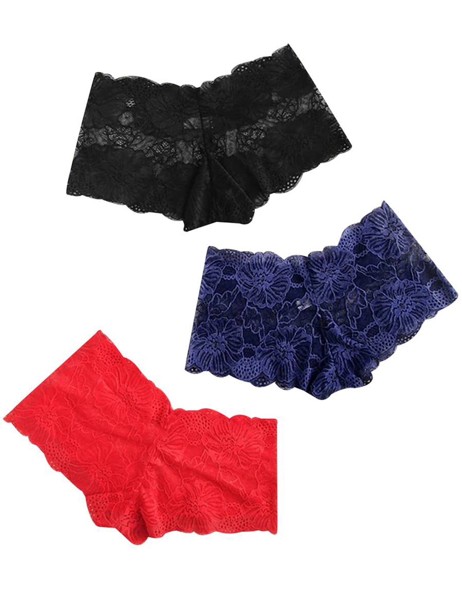 LAPA Women Lace Underwear Seamless Low Rise Boyshorts Panties Thons 3Pack