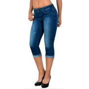 LAPA Women Low Rise Skinny Jeans Capri Denim Pants