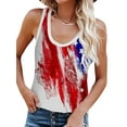 thumbnail image 1 of KVMeteor Women's American Flag Sleeveless Tank Tops 4th of July Stripes Patriotic T Shirts, 1 of 3