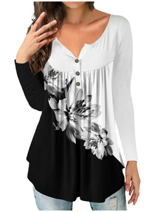 Floral Print Pleated Button Front T-shirt, Casual Ruffle Sleeve T