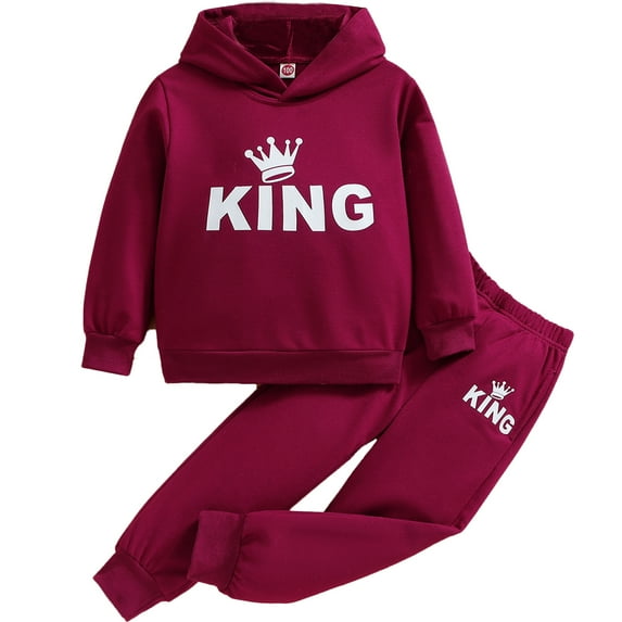 LAPAKIDS 2T Baby Boy Clothes 3T Toddler Boys Casual Outfit Letter Print Hooded Tops Sweatshirt Pants 2Pcs Sets