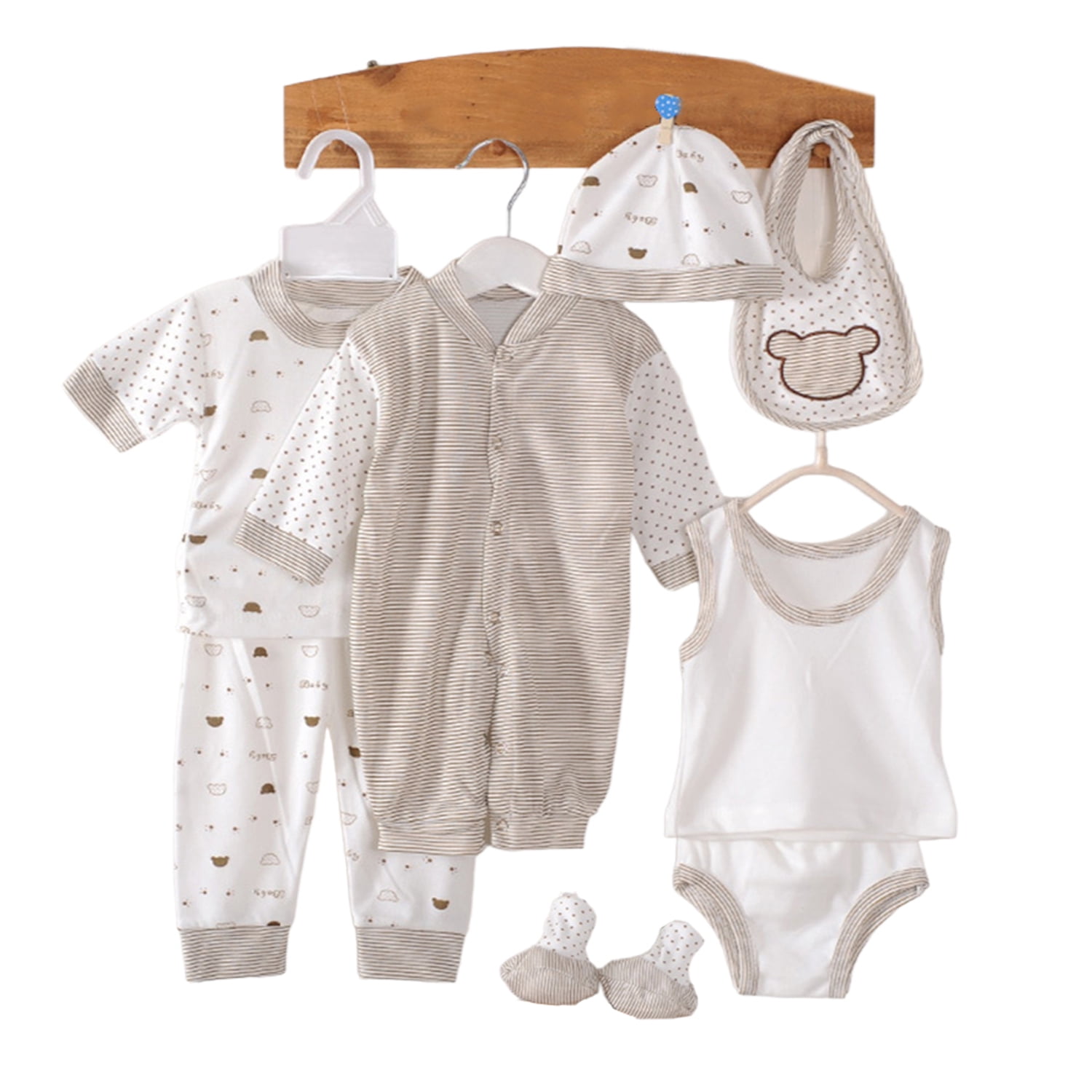 LAPAKIDS 8PCS Newborn Baby Boy Clothes Baby Outfits Shower Gift Set 0-3 Months