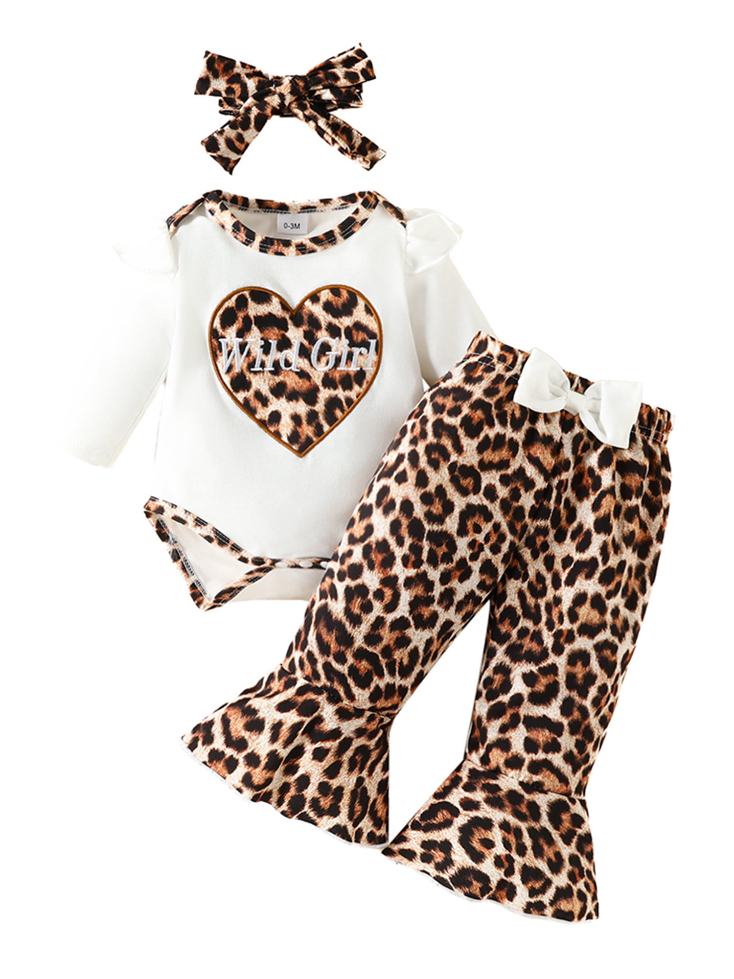 LAPAKIDS Baby Girl Clothes 36 Months Infant Girl Cute Leopard Outfits