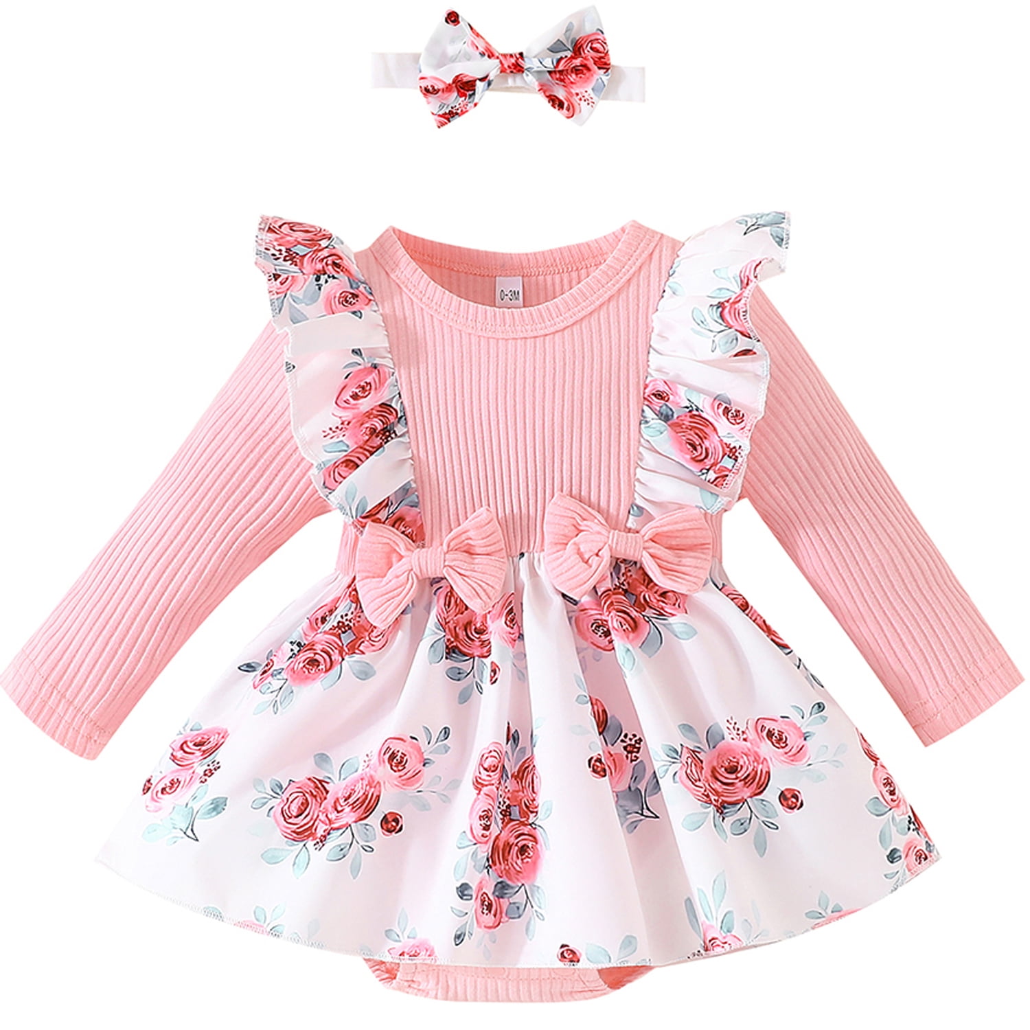 LAPAKIDS Baby Girl Clothes Baby Girl Dresses 03 Months Floral Ruffle