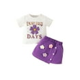 thumbnail image 1 of LAPAKIDS Baby Girl Clothes Letter Print T-shirt and Floral Shorts Outfits 2pcs for Summer,9-12 Months, 1 of 8