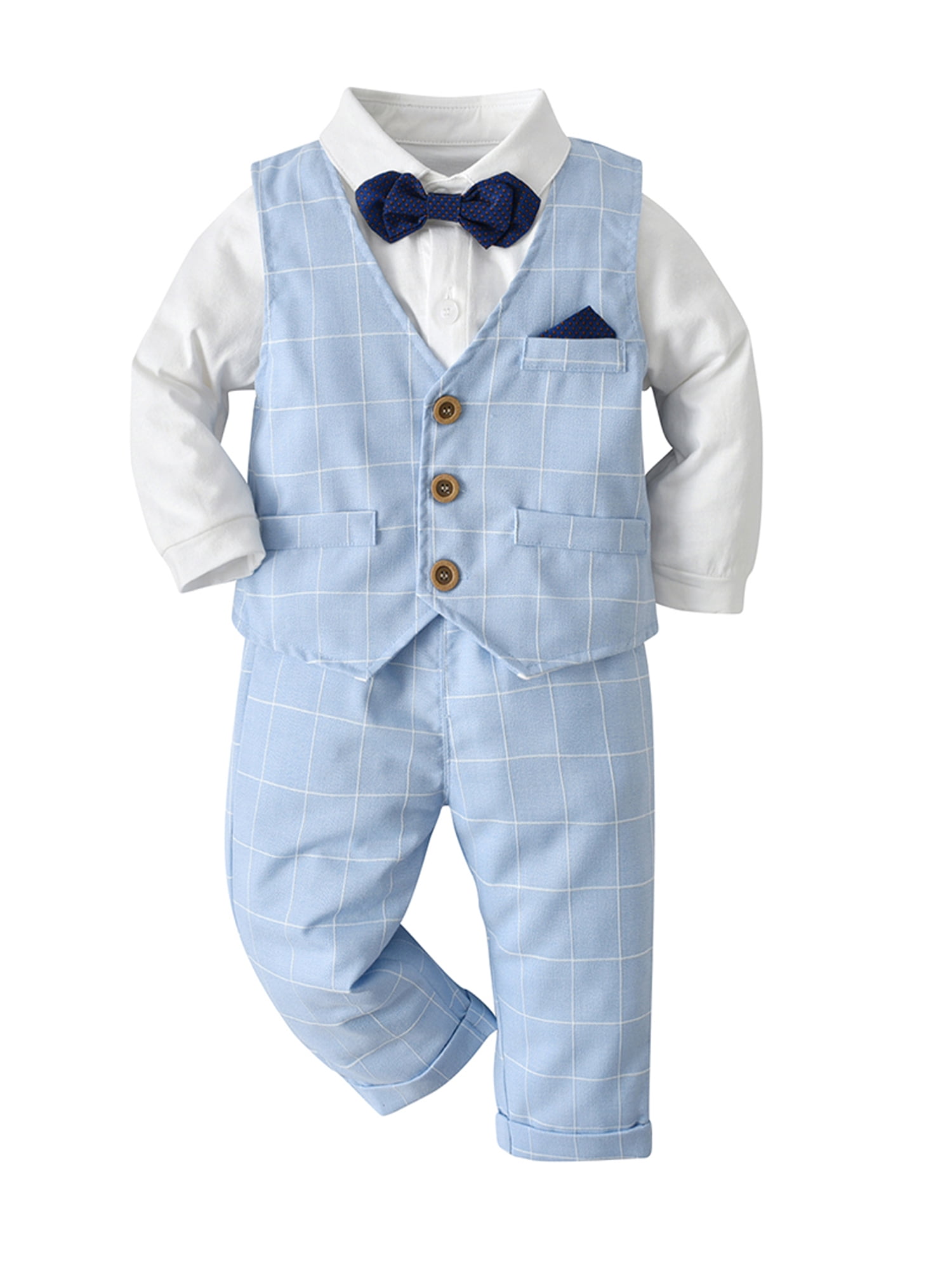 Fashion Boy Baby Gentleman Formal Long Sleeve Suit 2 Pcs main image 0