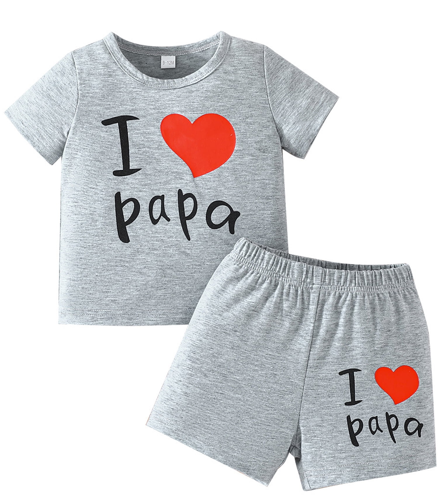 LAPAKIDS Infant Baby boy Summer Outfit Clothes Letter Short Sleeve Top ...