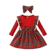 thumbnail image 1 of LAPAKIDS Infant Toddler Baby Girl Clothes Plaid Dress Christmas Outfits 18-24 Months, 1 of 6