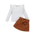 thumbnail image 1 of LAPAKIDS Kids Toddler Baby Girl Ruffle Tops Shirt Skirt Outfits Set Clothes 12-18 Months, 1 of 8