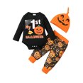 thumbnail image 1 of LAPAKIDS Newborn Baby Boy Outfits Bow-tie Tops Romper+Long pants+Hat Clothes Set 0-3 Months, 1 of 5