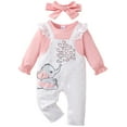 thumbnail image 1 of LAPAKIDS Newborn Baby Girl Clothes 9-12 Months Elephant Print Romper Jumpsuit Bodysuit Headband Cute Outfits, 1 of 7