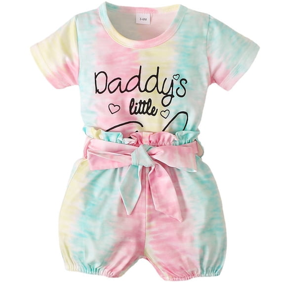 LAPAKIDS Newborn Baby Girl Clothes Romper Shorts Set Infant girl Summer Outfits 18-24 Months