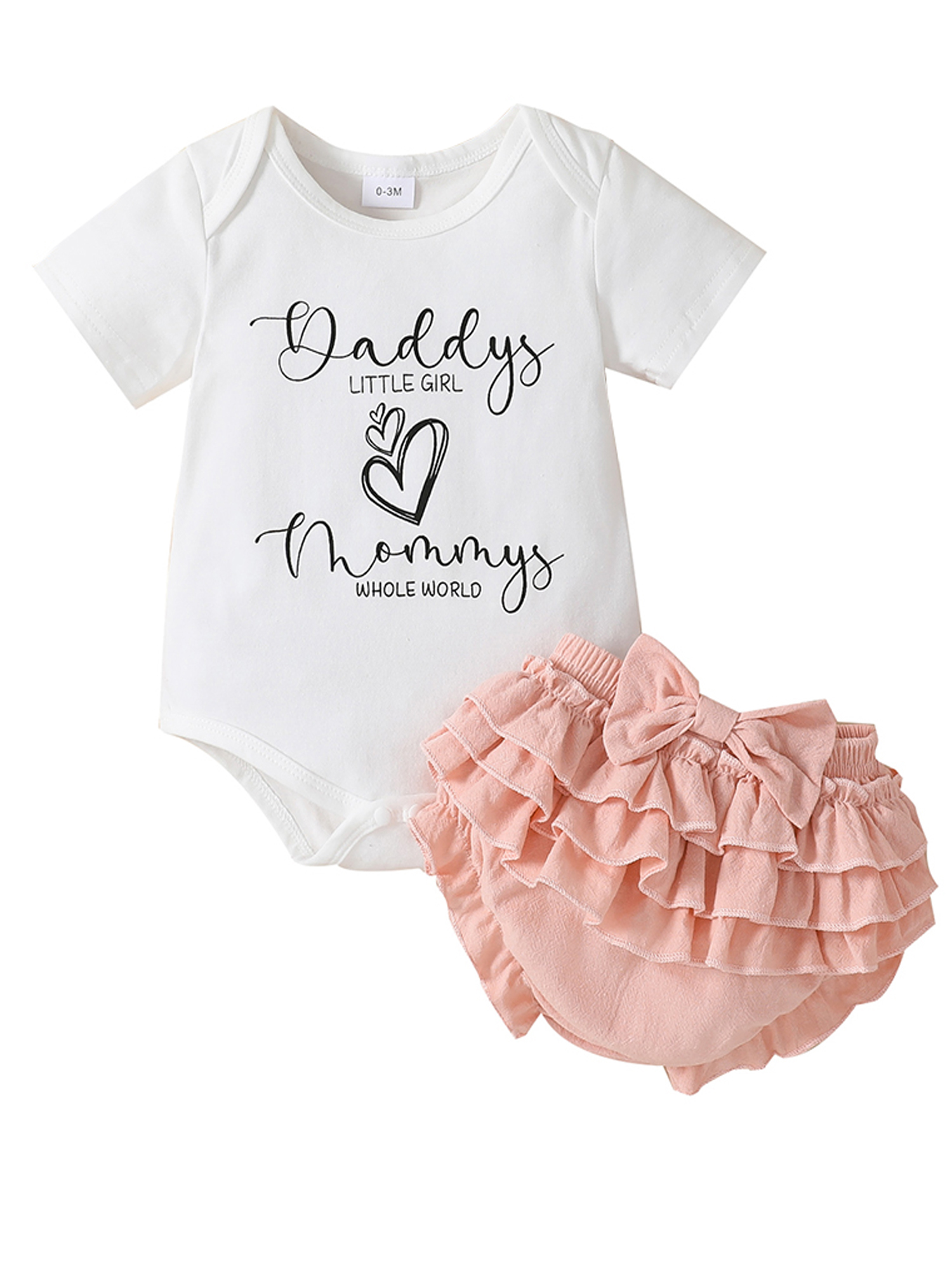 LAPAKIDS Newborn Baby Girl Outfits Set Daddys Little Girl Mommys Whole