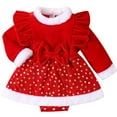 thumbnail image 1 of LAPAKIDS Newborn Baby Girls Dress,Gold Velvet Baby Girl Christmas Romper Dress,6-9 Months, 1 of 1