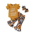 thumbnail image 1 of LAPAKIDS Newborn Girl Clothes Baby Girl Top Ribbed Romper + Flared Long Pants + Headband Outfits 6-9 Months, 1 of 6