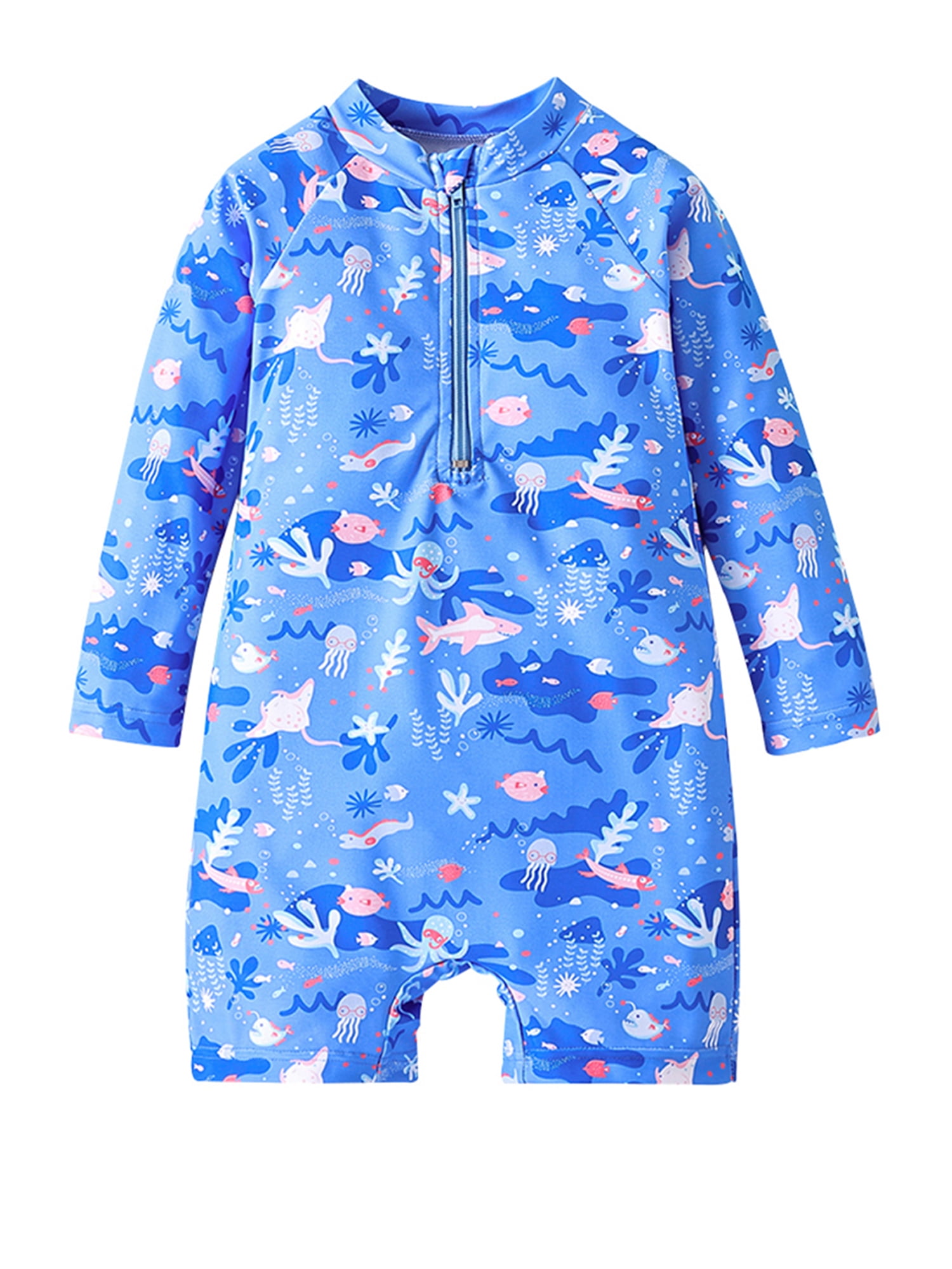 LAPAKIDS Toddler Baby Boy Bathing Suit 1Piece Swimsuit Long Sleeve