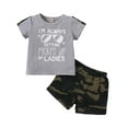 thumbnail image 1 of LAPAKIDS Toddler Baby Boy Outfits Clothes Tops T-Shirt + Camo Print Shorts Summer Clothes Set 6-9 Months, 1 of 6