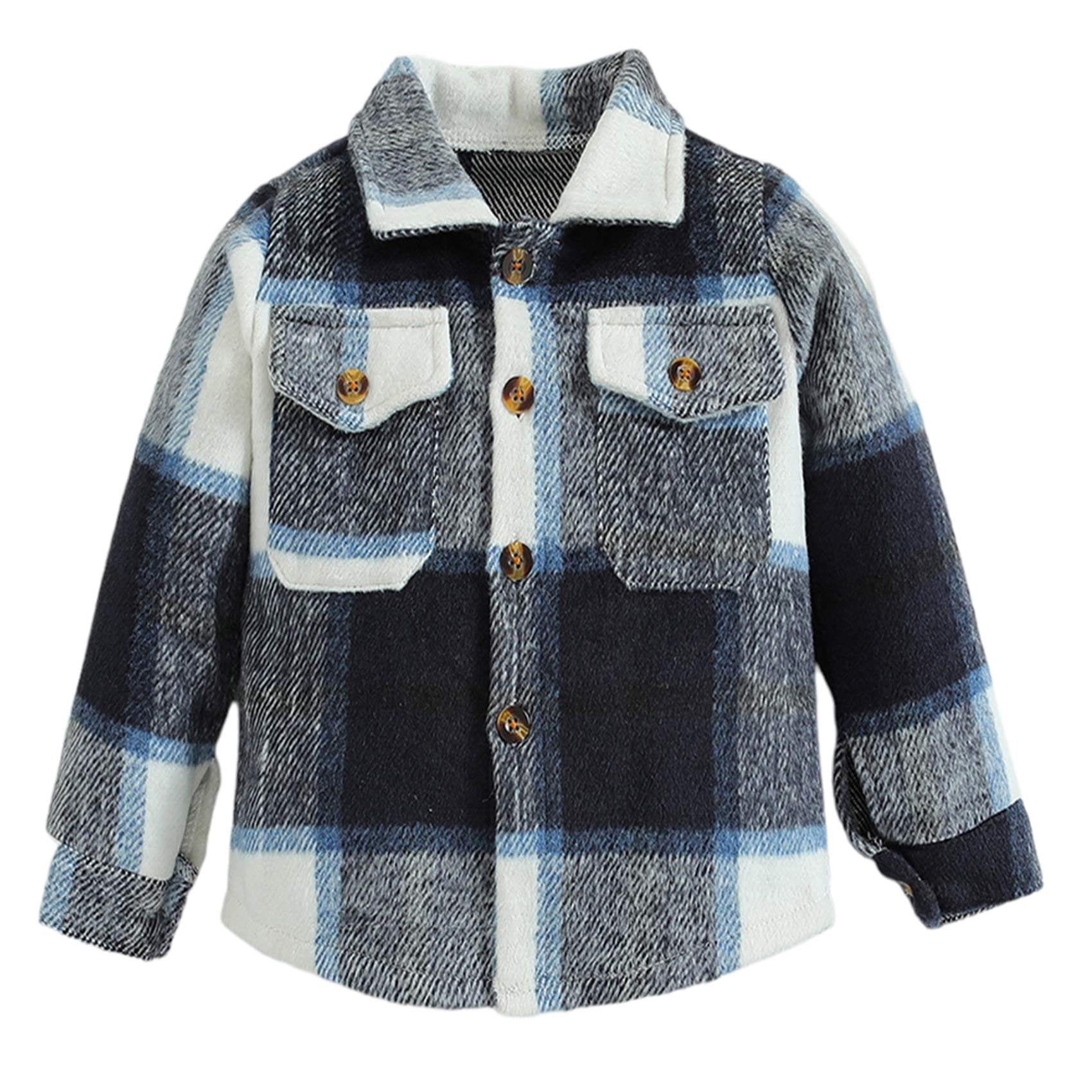 LAPAKIDS Toddler Boy Button Down Shirt Long Sleeve Plaid Shirt Boy