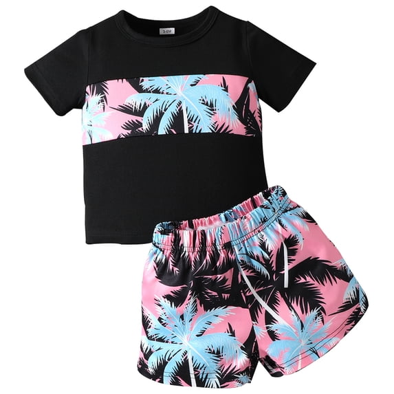 LAPAKIDS Toddler Boy Summer Clothes 12-18 Months Floral Print Shirt Tops Shorts Baby Boy Casual Outfits