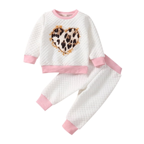 LAPAKIDS Toddler Girl Clothes 3-4T Girls Leopard print Pullover Sweatshirt Fall Winter Outfits