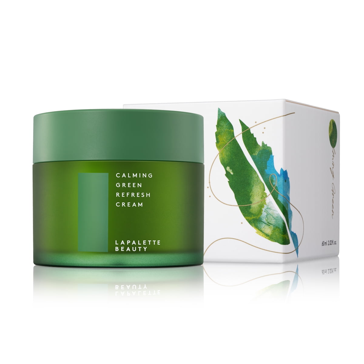 LAPALETTE BEAUTY Calming Green Refresh Cream 2.02 fl oz. (60ml) Jar type, Hydrating for trouble and sensitive skin Vegan, Hydrating, Soothing, Cruelty-Free, Paraben-Free, Korean Skin Care