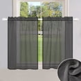 thumbnail image 1 of LAPAMAX Short Window Curtains Set for Kitchen Living Room 2 Panels Rod Pocket Tier Sheer Drapes Waterproof Cafe Curtains,Dark Grey,33''*36'', 1 of 6