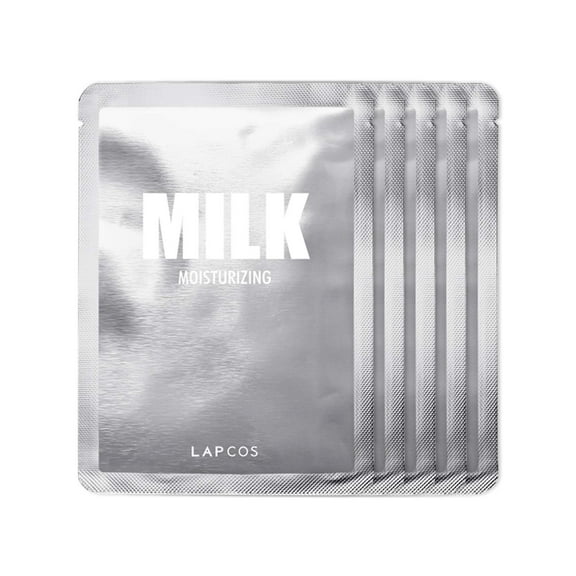 Lapcos Milk Sheet Beauty Mask Set, Moisturizing , 5 Sheet Masks, 1.01 fl oz (30 ml) Each