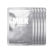 Lapcos Milk Sheet Beauty Mask Set, Moisturizing , 5 Sheet Masks, 1.01 fl oz 30 ml Each
